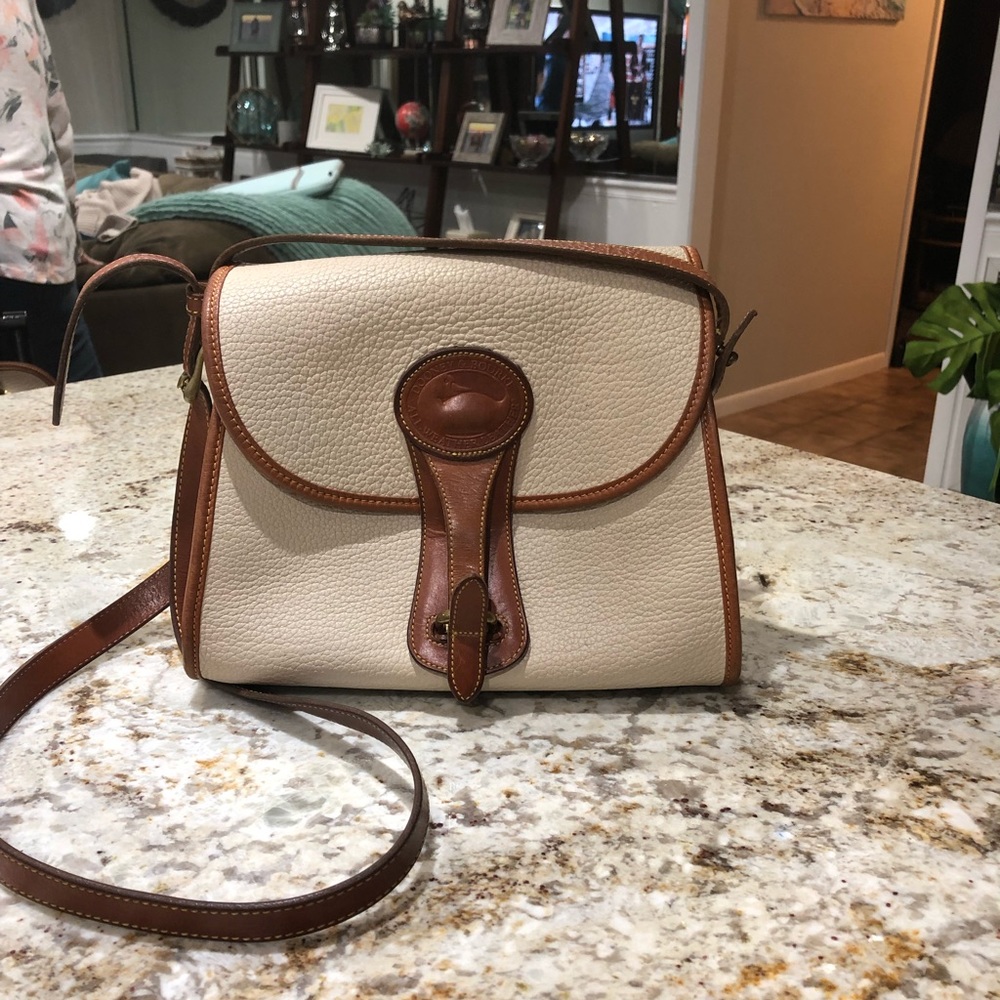 Dooney and Bourke Vintage Leather Cream Crossbody